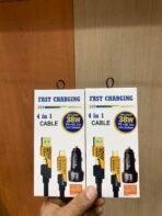 4 in 1 Fast Charging Cable with 38W PD + QC 3.0 Car Charger 