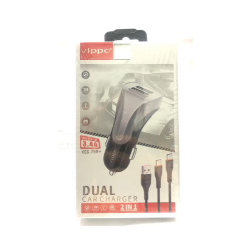 Vippo car charger Dual Usb VCC-768+
