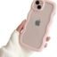 iPhone Curly Wave Case Shockproof Bumper Soft Silicone Case with Camera Protection