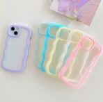 iPhone Curly Wave Case Shockproof Bumper Soft Silicone Case with Camera Protection