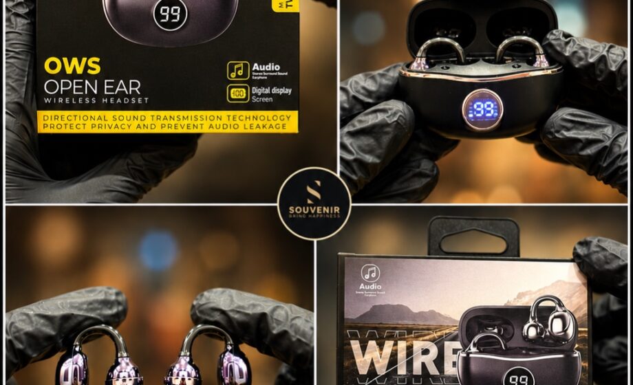 SOUVENIR TWS OWS Open-Ear Wireless Headset with Digital Battery Display, Bluetooth 5.4 & Magnetic Charging Case