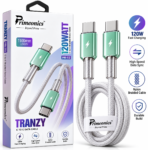Primeonics TRANZY Fast Charging Braided Data Cable – 120W C to C / 120W USB to C / 30W C to iOS – 1.1M